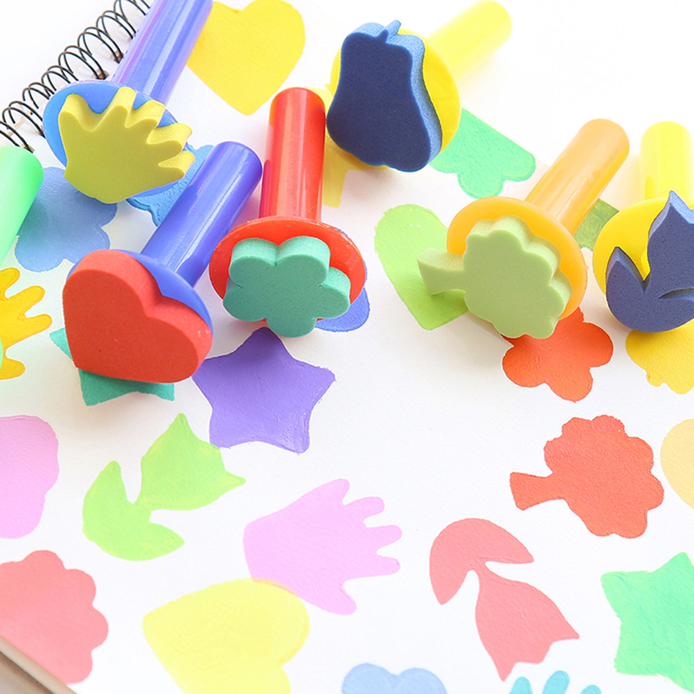 Kids Education Tools - 6Pcs Kids Painting Tools Sponge Stampers