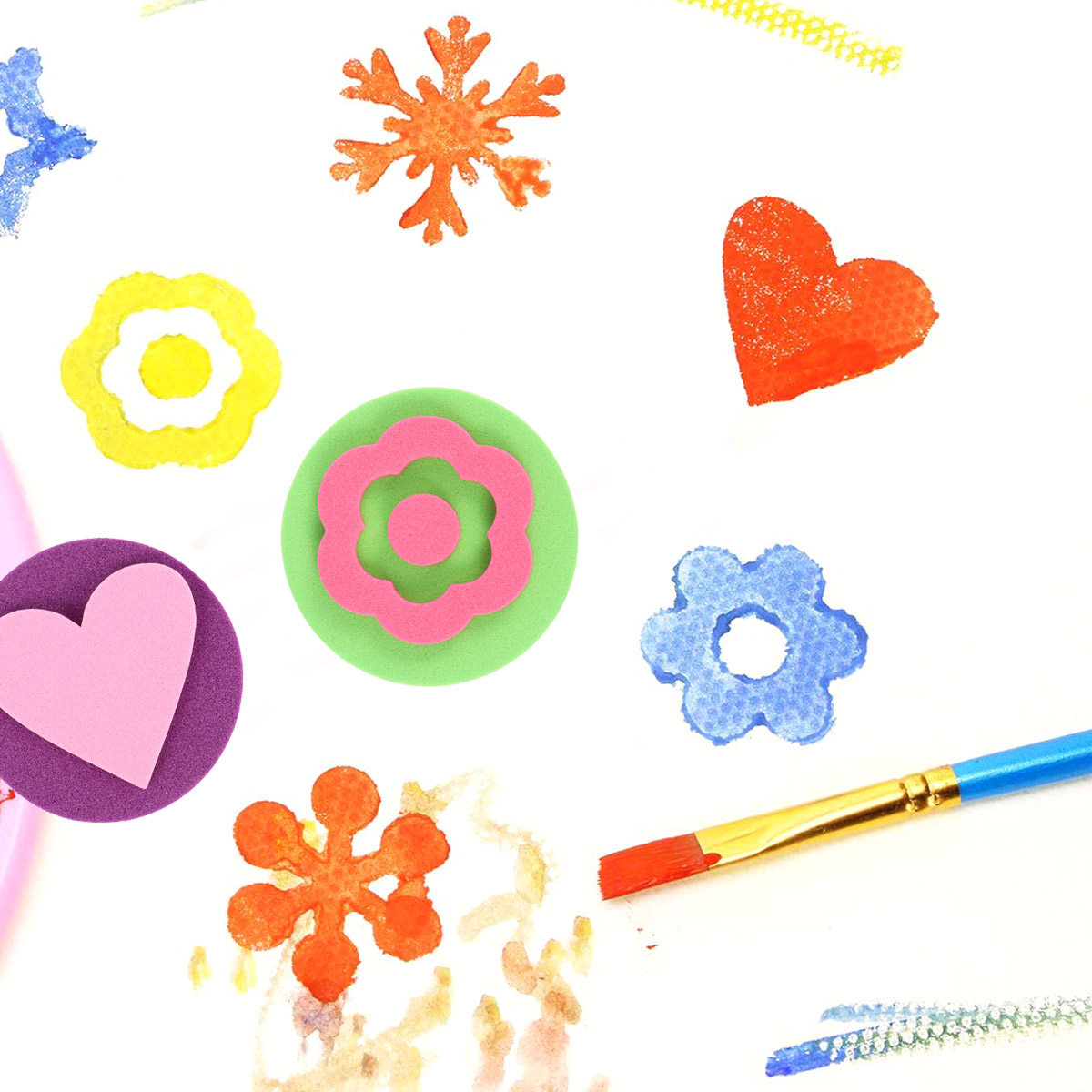 Kids Education Tools - 12Pcs Creative Painting Stamps Set Mini