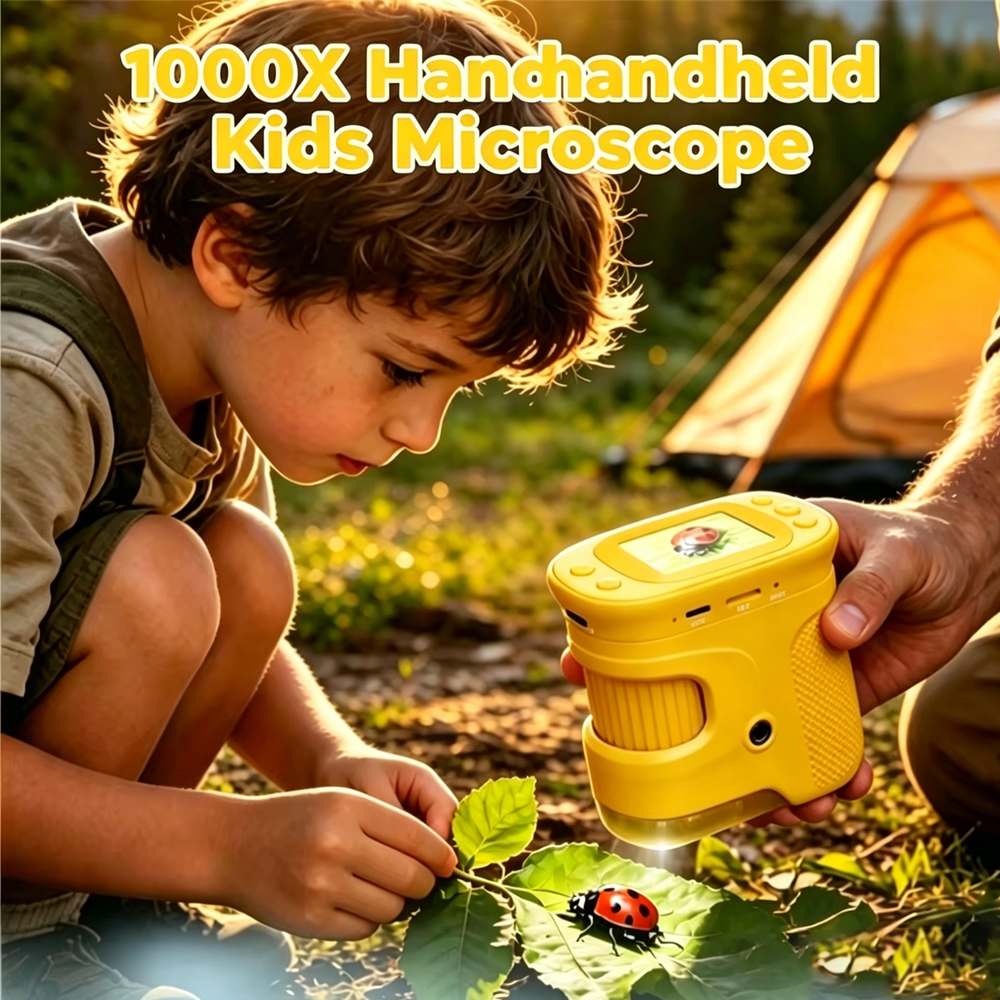 Kids Definition Of Education - 1000x Handheld Kids Microscope 8 Leds