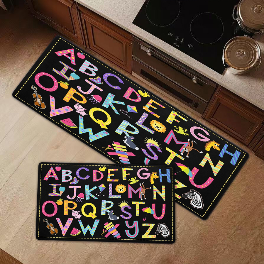 Kids Education Room - 1/2/3Pcs Flannel Kitchen Mat—Alphabet Educational Area