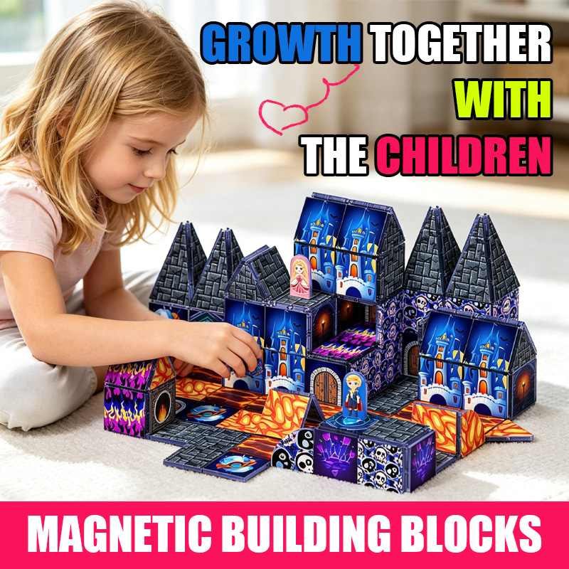Game Educational For Kids Free - Magnetic Cube Building Blocks Castle DIY