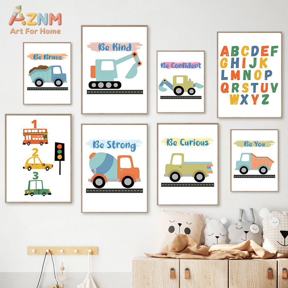Kids Education Quote - Kids Transportation Nursery Wall Art Vehicle