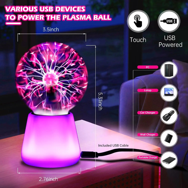 Plasma Ball Lamp Interactive T - Globe Interactive Light ulasan dan harga