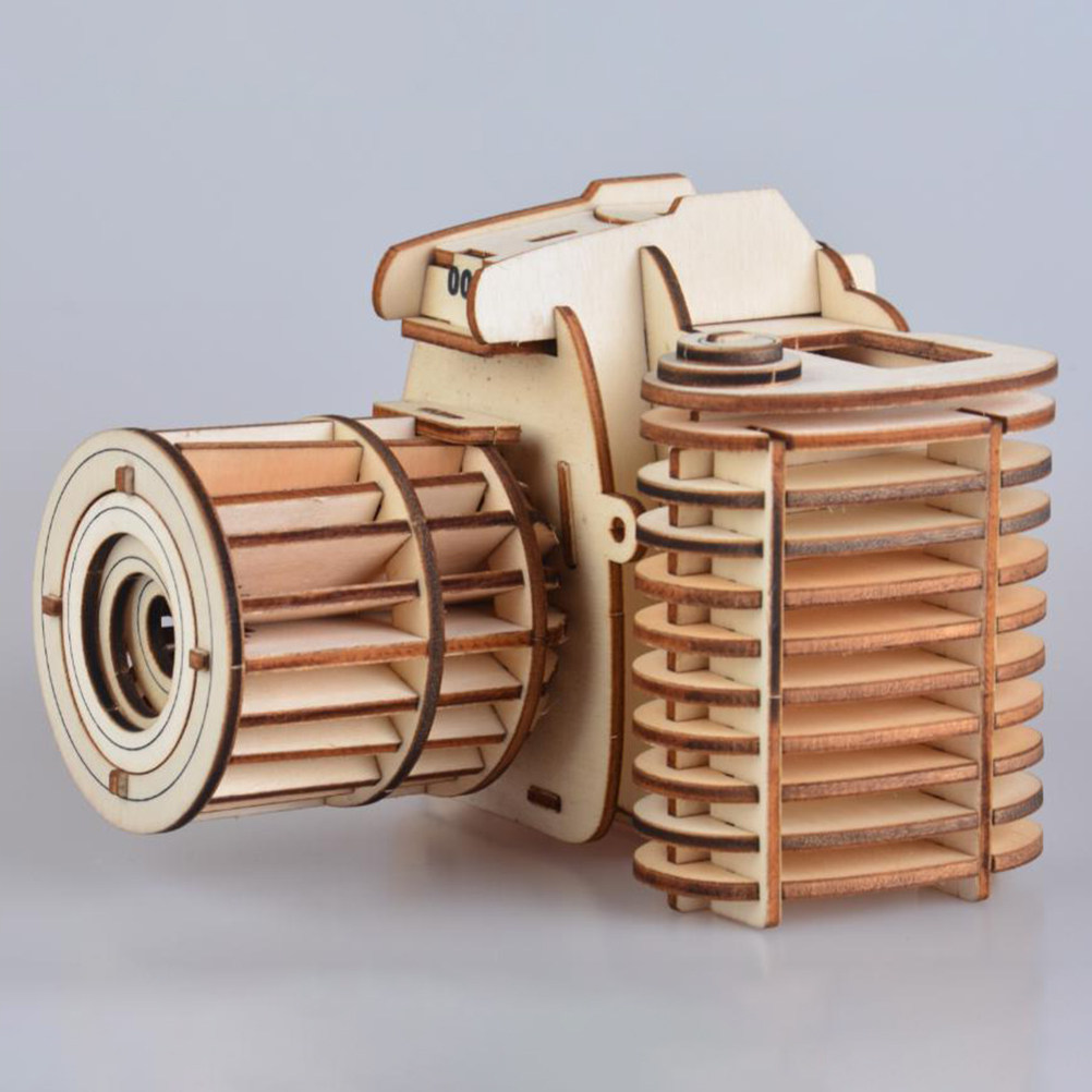 3D Wooden Puzzle Camera Shape  - Kids Education Desk ulasan dan harga