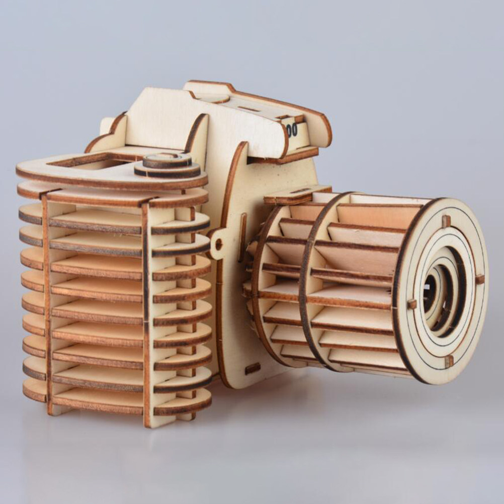 3D Wooden Puzzle Camera Shape  - Kids Education Desk ulasan dan harga