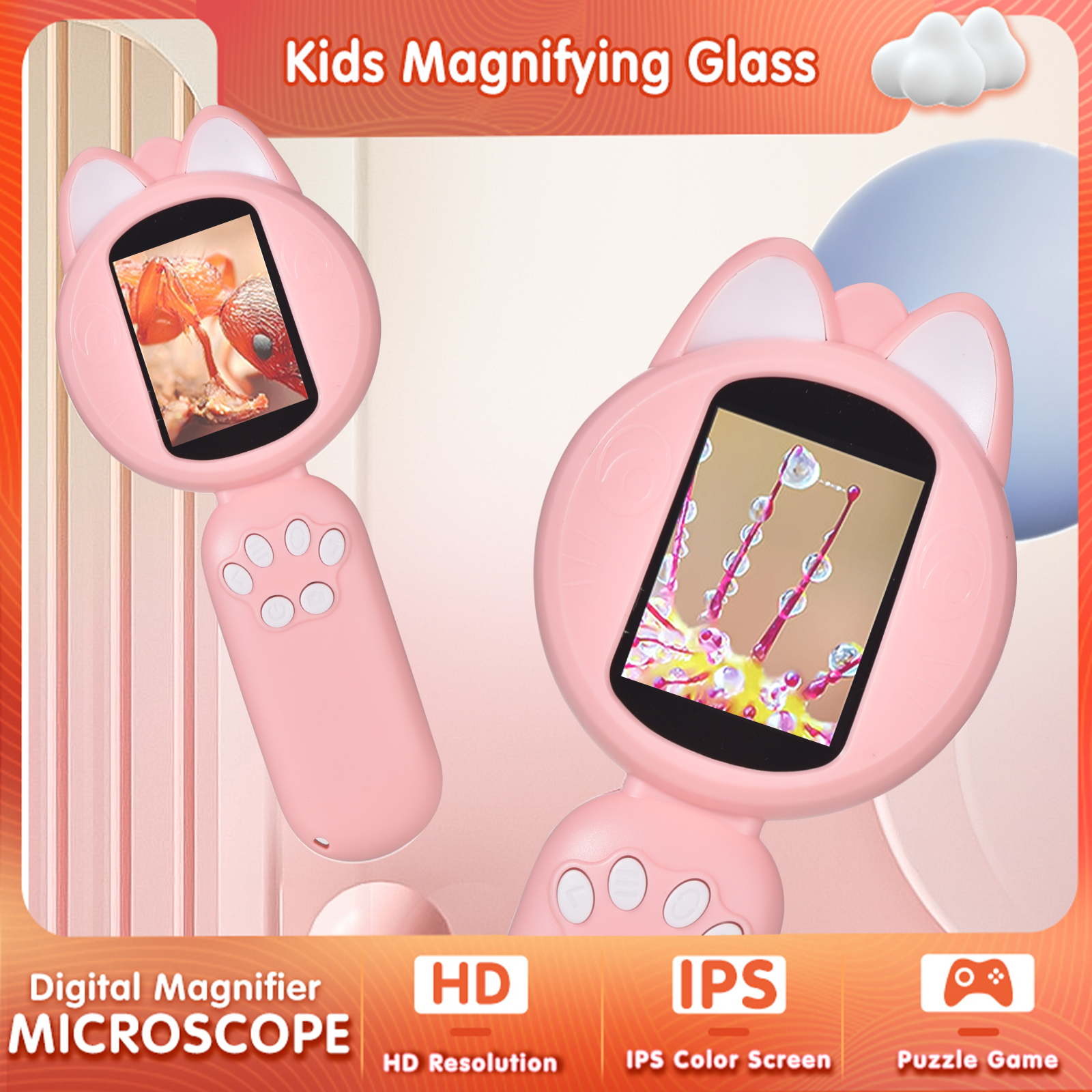 Kids Microscope with 2inch IPS - Kids Definition Of Education ulasan dan harga