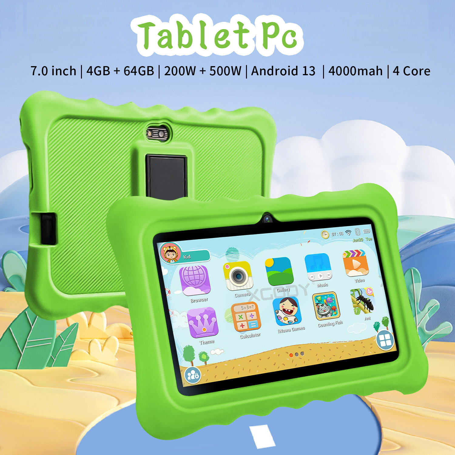 7 Inch Kids Tablet Quad Core 4 - Kids Education Tablet ulasan dan harga