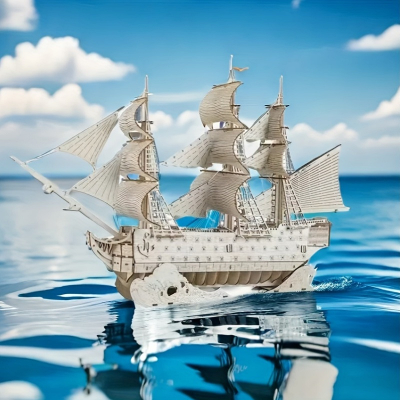 DIY Sailing Ship Toys 3D Woode - Kids Education Desk ulasan dan harga