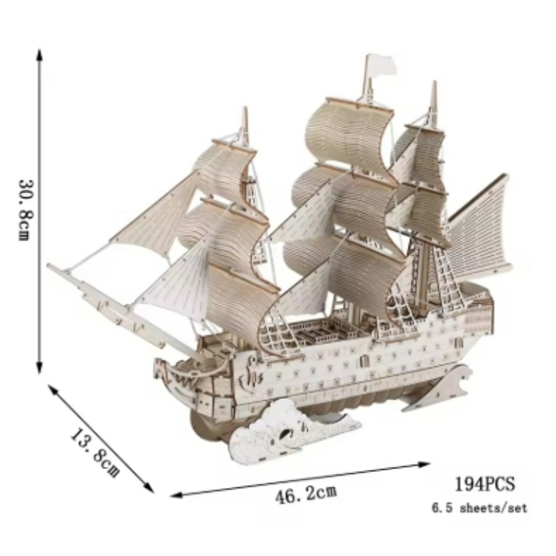 DIY Sailing Ship Toys 3D Woode - Kids Education Desk ulasan dan harga