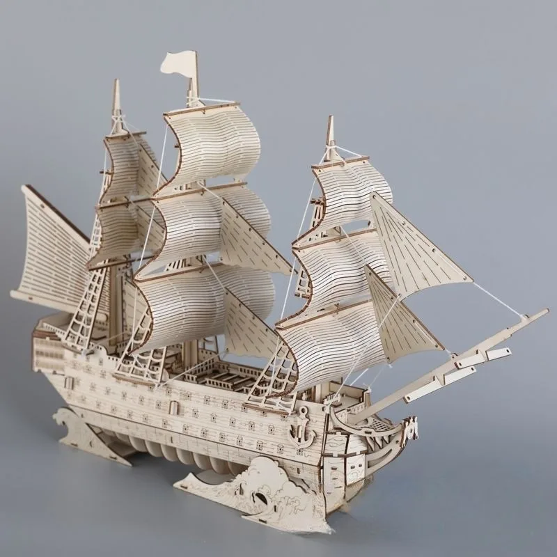 DIY Sailing Ship Toys 3D Woode - Kids Education Desk ulasan dan harga
