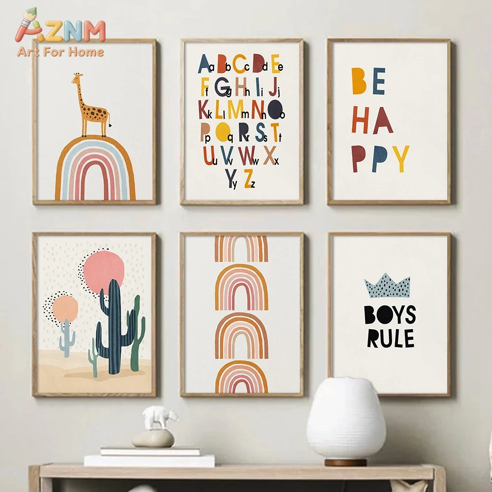 Rainbow Alphabet Poster Educat - Kids Education Gift ulasan dan harga