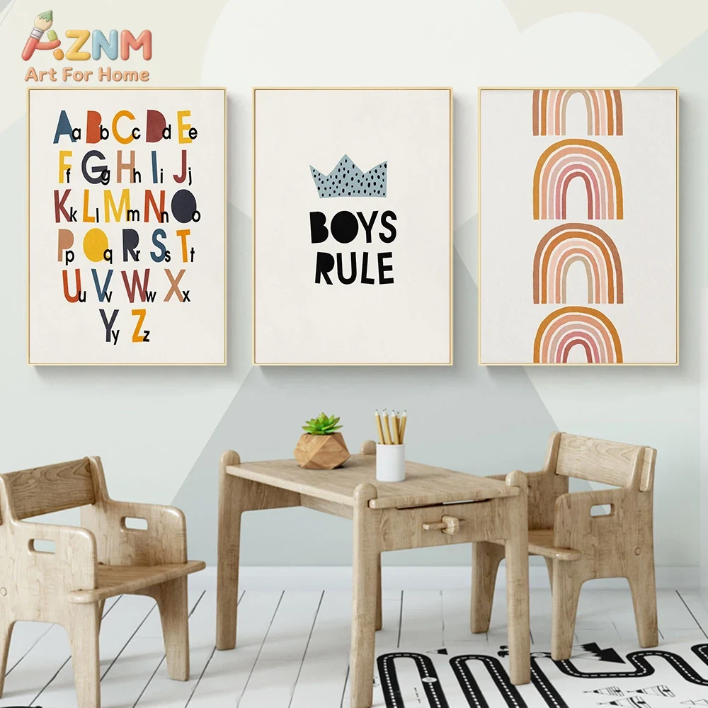 Rainbow Alphabet Poster Educat - Kids Education Gift ulasan dan harga