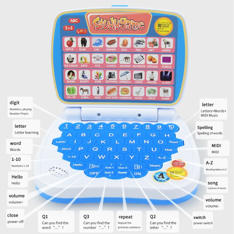 English Learning Small Laptop  - Kids Educational Computer ulasan dan harga