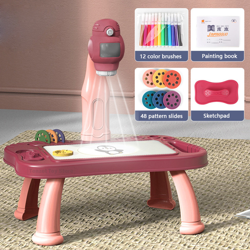 Children Led Projector Art Dra - Kids Education Desk ulasan dan harga