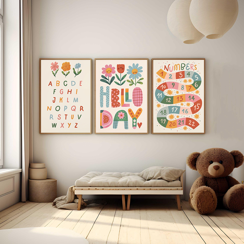 Floral Alphabet Education Kid  - Kids Education Room ulasan dan harga