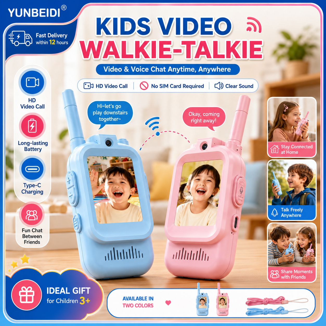 2PCS Kids Video Walkie Talkies - Kids Definition Of Education ulasan dan harga