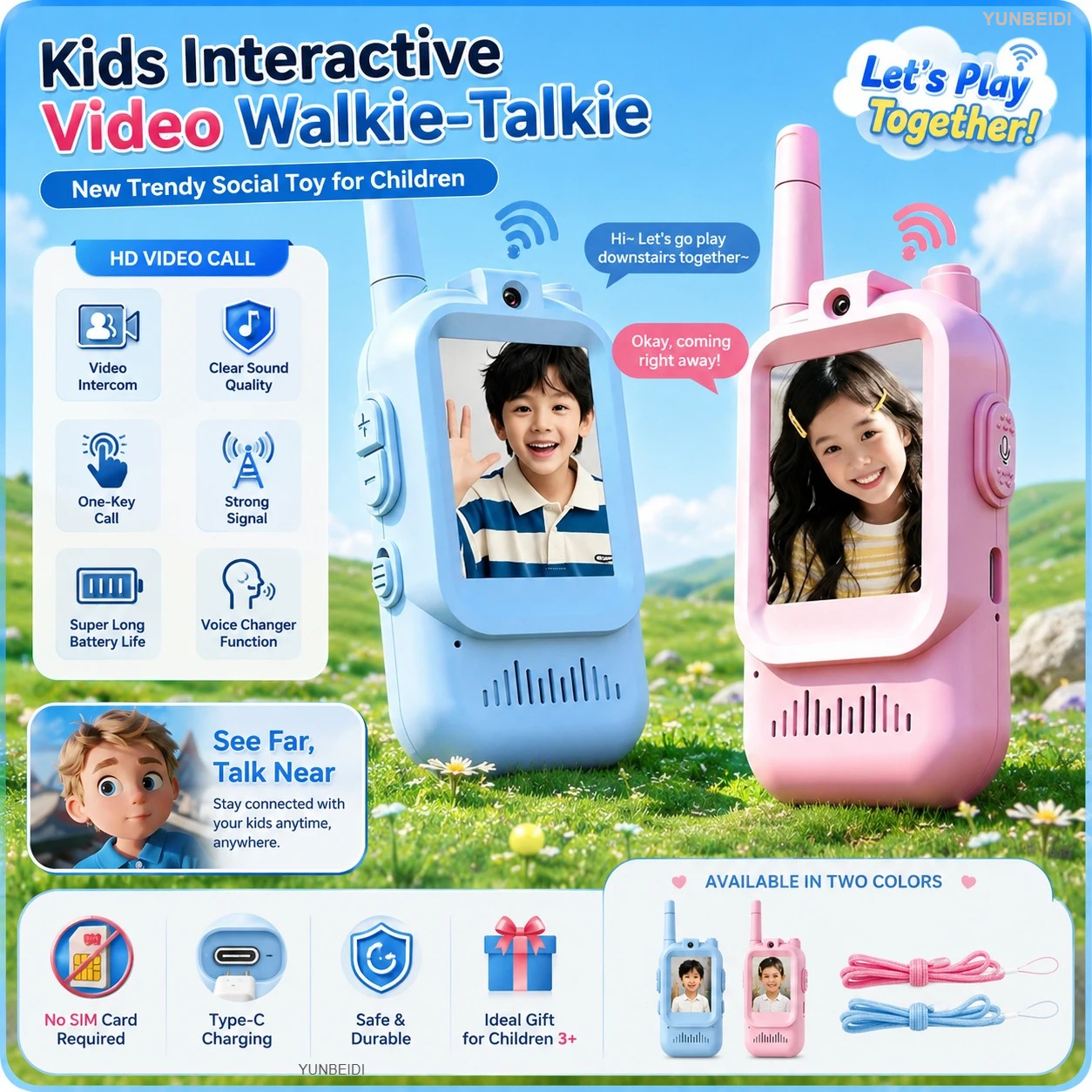 2PCS Kids Video Walkie Talkies - Kids Definition Of Education ulasan dan harga