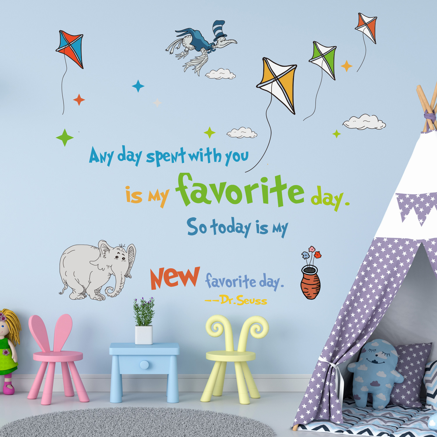 Colorful Dr. Seuss Inspiration - Kids Education Quote ulasan dan harga